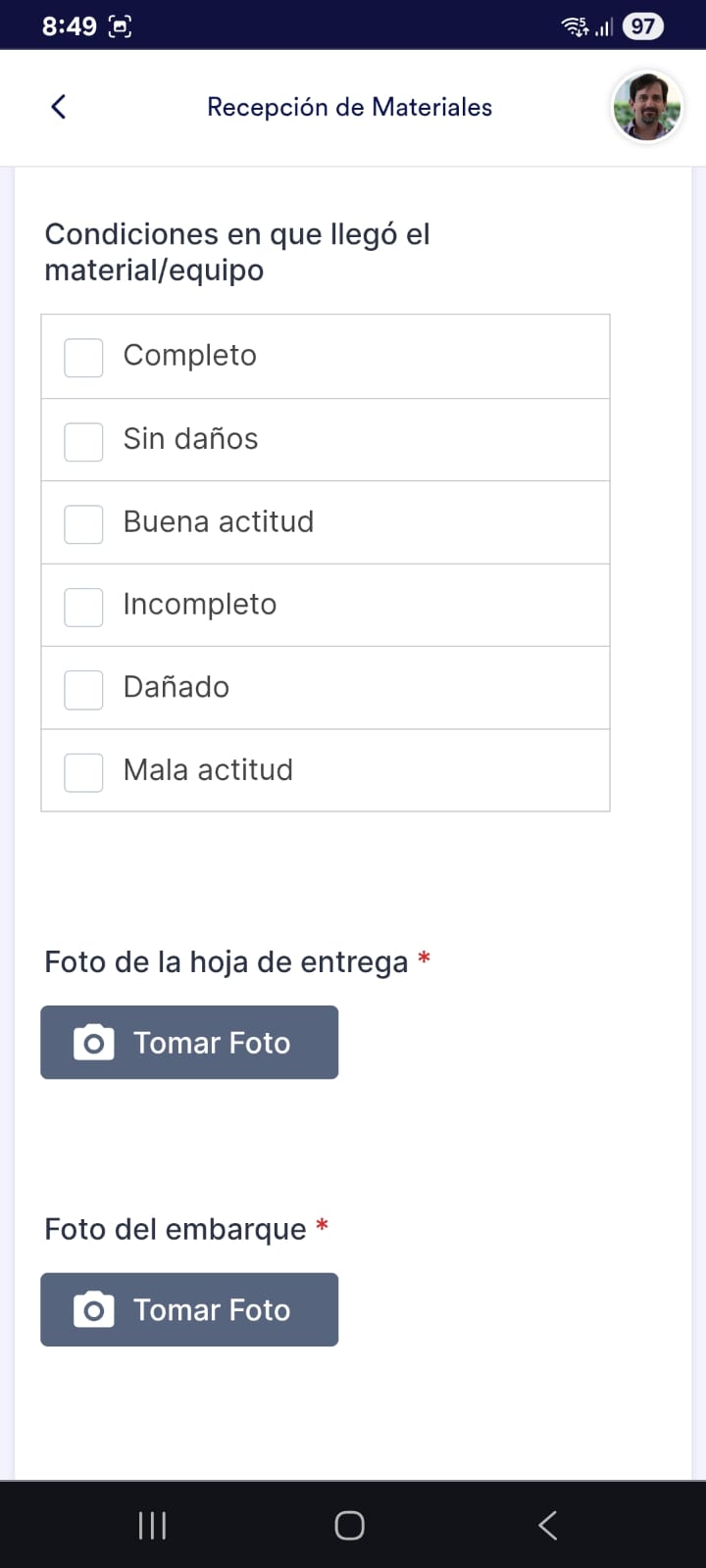 Pantalla de Seguimiento de Entrega